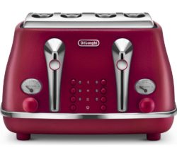 DELONGHI Elements CTOE4003.R 4-Slice Toaster - Red